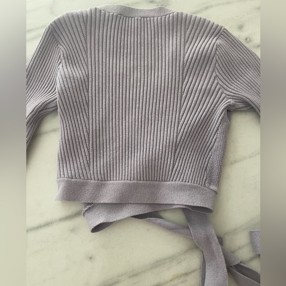 Toccin purple knit wrap sweater. Cropped. Size XS - Picture 10 of 15